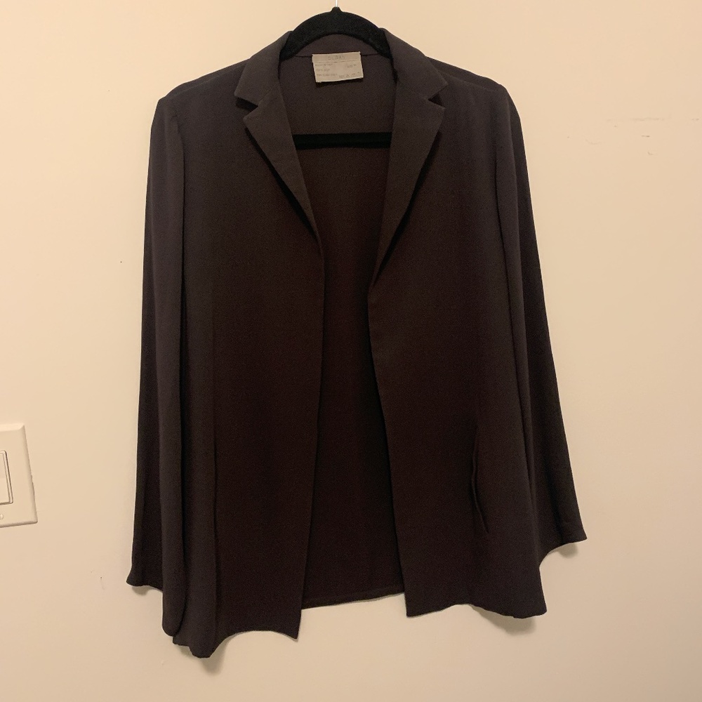 Grey Vintage Dusan 100% Silk Blazer Size M Made in Italy